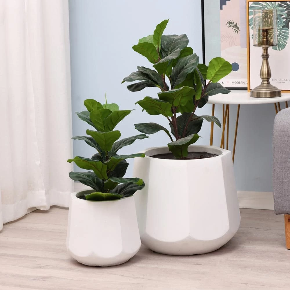 Luxen Home Octagon MgO White Composite Decorative Pots (2-Pack) - Image 6