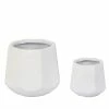 Luxen Home Octagon MgO White Composite Decorative Pots (2-Pack)