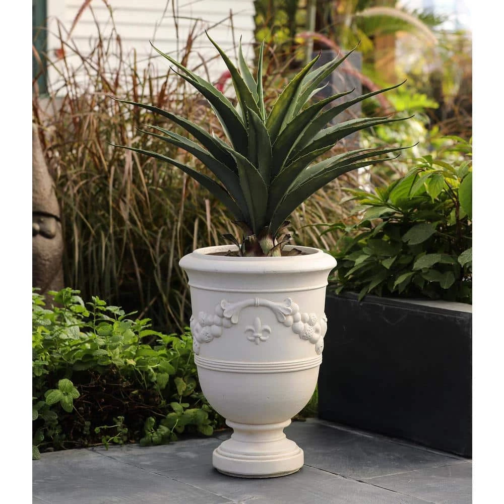 Luxen Home White MGO Finial Urn Planter - Image 7