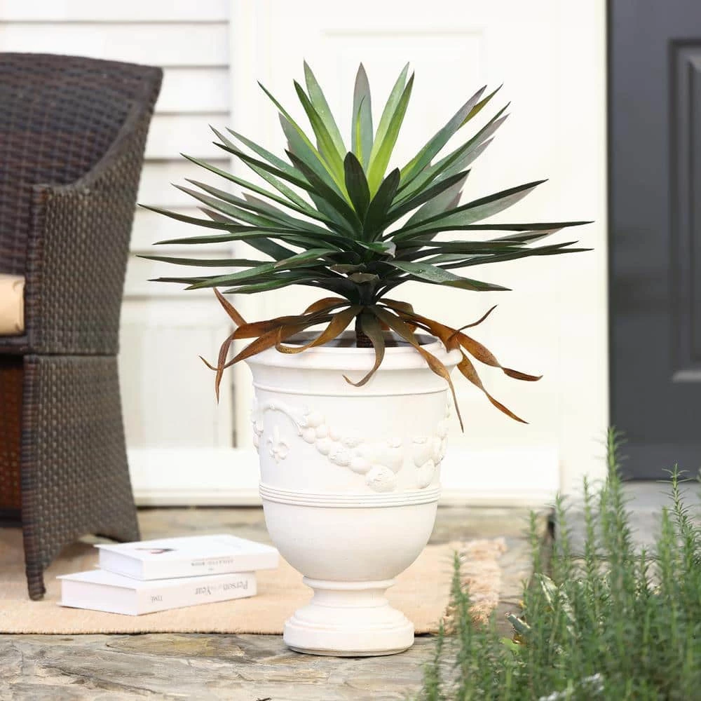 Luxen Home White MGO Finial Urn Planter - Image 6