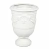 Luxen Home White MGO Finial Urn Planter