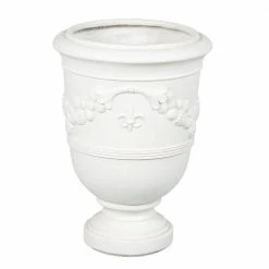 Luxen Home White MGO Finial Urn Planter
