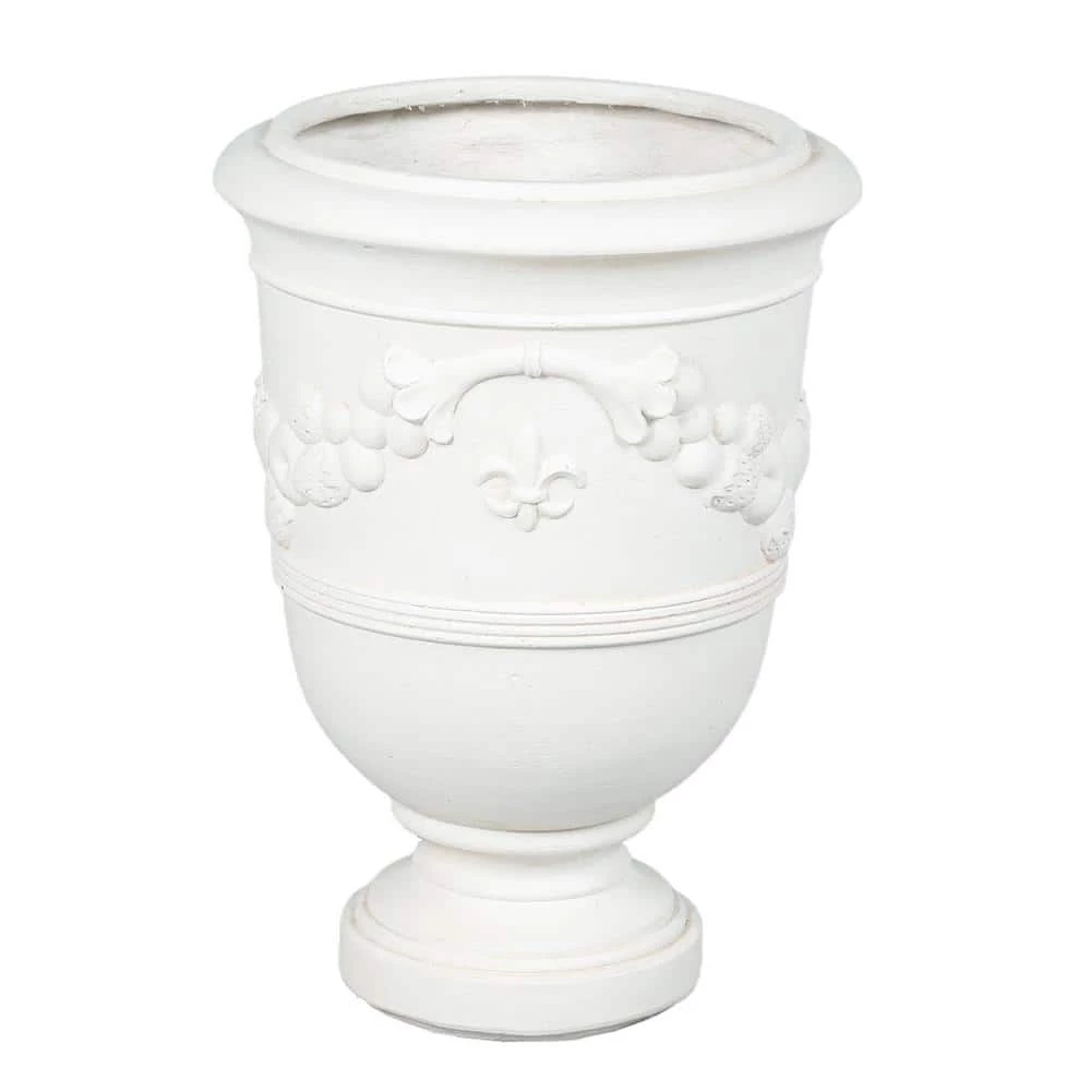 Luxen Home White MGO Finial Urn Planter